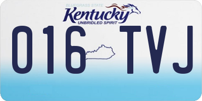 KY license plate 016TVJ