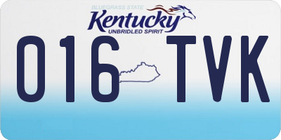 KY license plate 016TVK