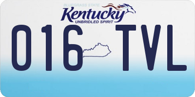 KY license plate 016TVL