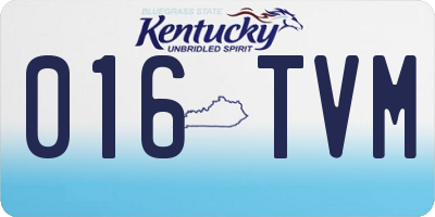 KY license plate 016TVM