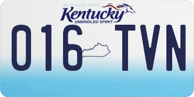 KY license plate 016TVN