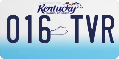 KY license plate 016TVR