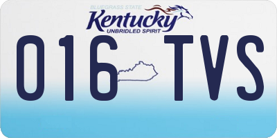 KY license plate 016TVS