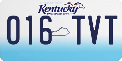 KY license plate 016TVT