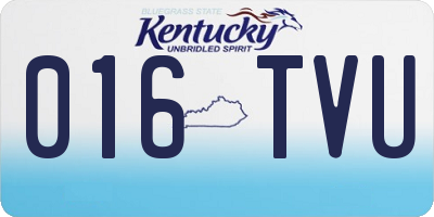 KY license plate 016TVU