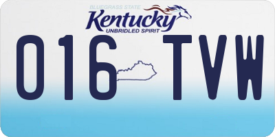 KY license plate 016TVW