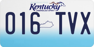 KY license plate 016TVX