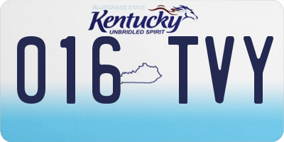 KY license plate 016TVY