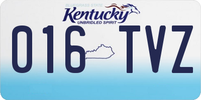 KY license plate 016TVZ