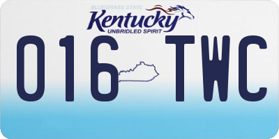 KY license plate 016TWC