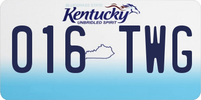 KY license plate 016TWG