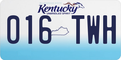KY license plate 016TWH