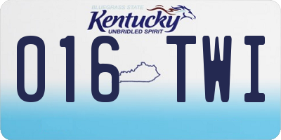 KY license plate 016TWI