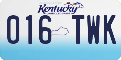 KY license plate 016TWK
