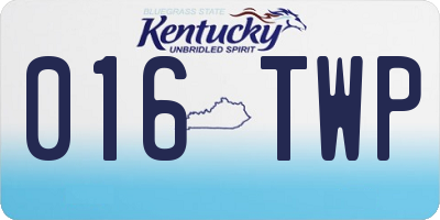 KY license plate 016TWP