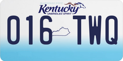 KY license plate 016TWQ