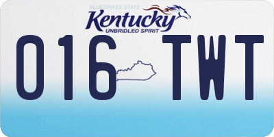 KY license plate 016TWT