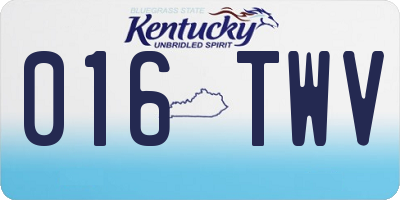 KY license plate 016TWV