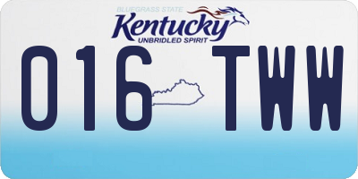 KY license plate 016TWW