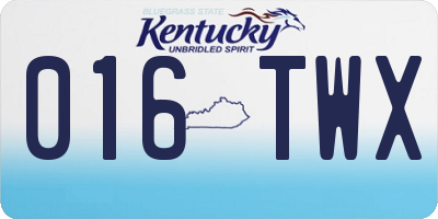 KY license plate 016TWX