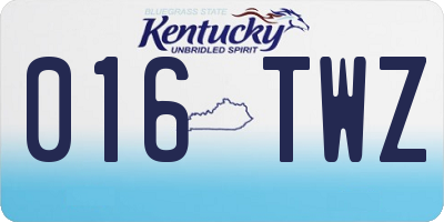 KY license plate 016TWZ