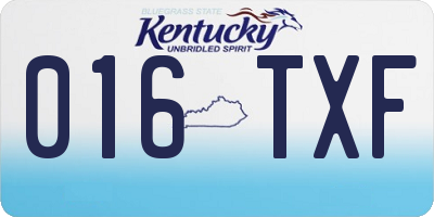 KY license plate 016TXF