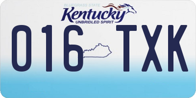 KY license plate 016TXK