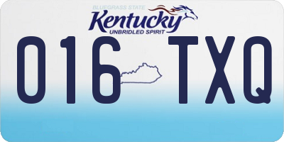 KY license plate 016TXQ