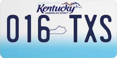 KY license plate 016TXS