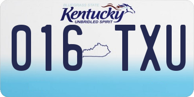 KY license plate 016TXU