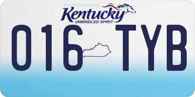 KY license plate 016TYB