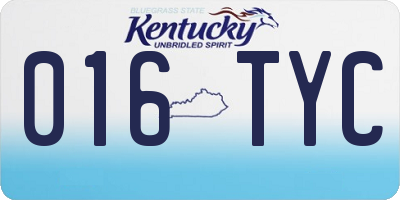 KY license plate 016TYC