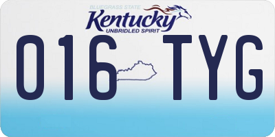 KY license plate 016TYG