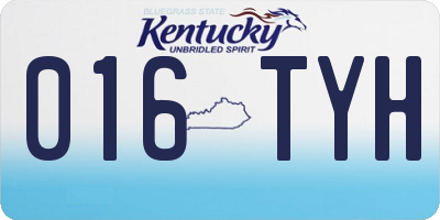 KY license plate 016TYH