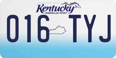 KY license plate 016TYJ
