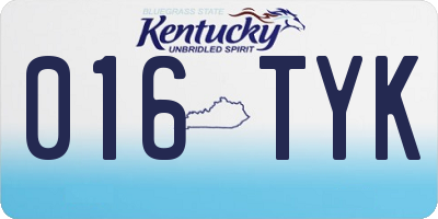 KY license plate 016TYK