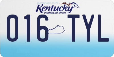 KY license plate 016TYL