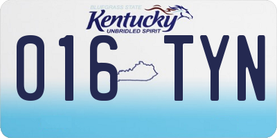 KY license plate 016TYN