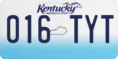 KY license plate 016TYT