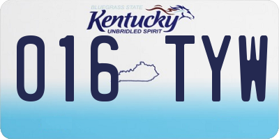 KY license plate 016TYW