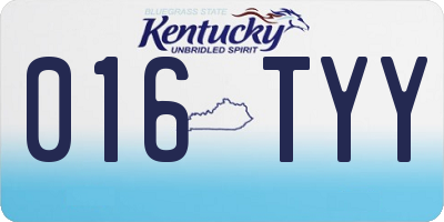 KY license plate 016TYY