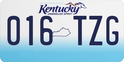 KY license plate 016TZG
