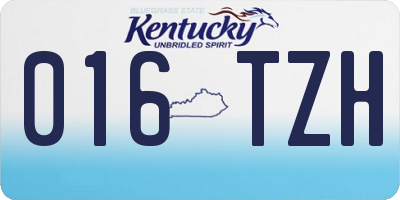 KY license plate 016TZH