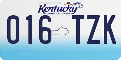 KY license plate 016TZK