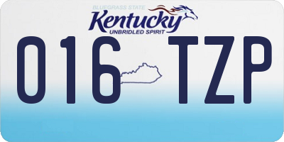 KY license plate 016TZP