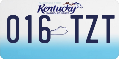 KY license plate 016TZT