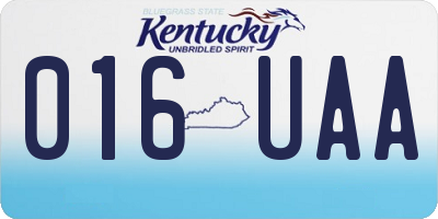 KY license plate 016UAA