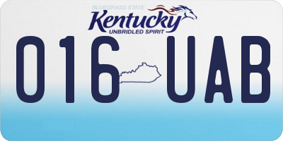 KY license plate 016UAB