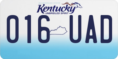 KY license plate 016UAD