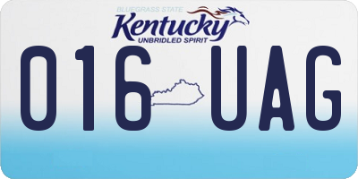 KY license plate 016UAG